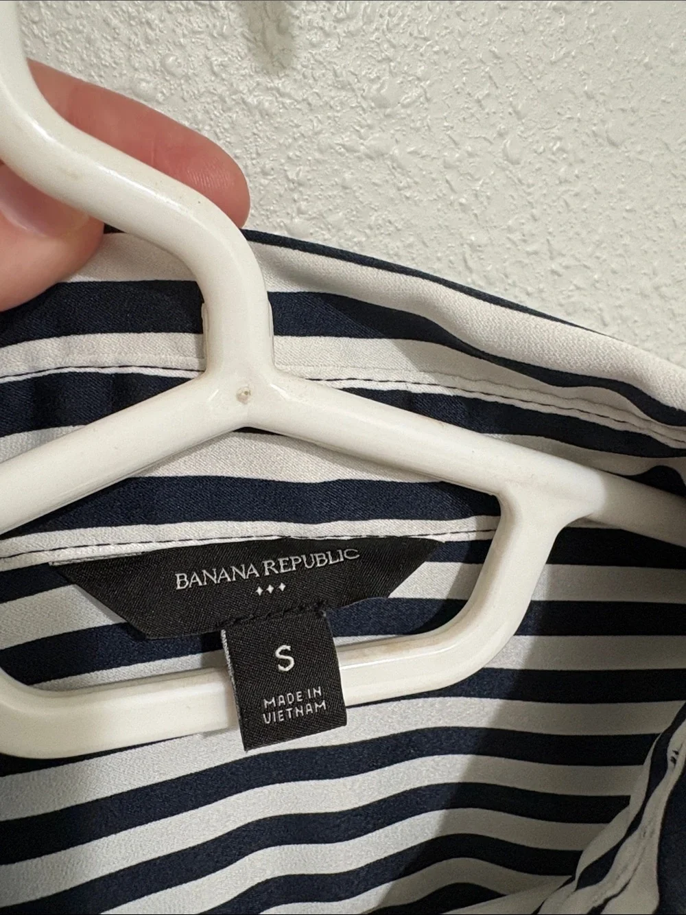Banana Republic Black and White Vertical Stripe Button-Down Shirt